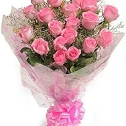 Floralbay Elegant Pink Roses Bouquet Fresh Flowers in Cellophane Wrapping (Bunch of 15)-image-31