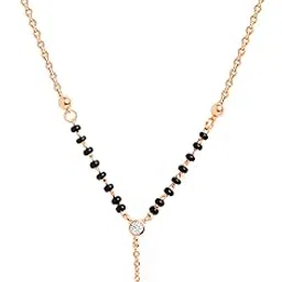 minutiae Stylish Fashion Pendant Necklace Black Beads Mangalsutra for Women & Girls with Extendable Chain-picture-38
