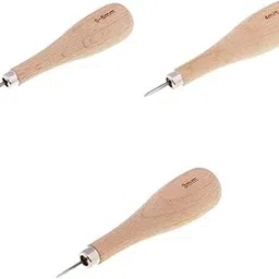 1 Set Wood Handle Steel Straight Sewing Awl for Leather Crafts Making 3-6mm-picture-11