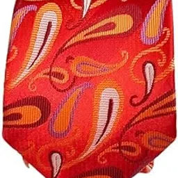 blacksmith Men's Premium Necktie|Red Paisley 1 Tie for Men|Casual Necktie-picture-22