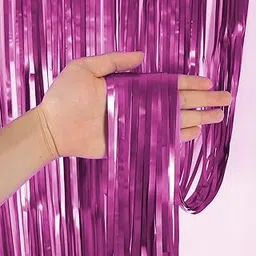 Foil Fringe Curtain Party Decoration Backdrop – Shiny Metallic Sparkling Party Decor for Birthday, Wedding, Anniversary Event & Photo Booth (Pack of 2 Pcs) (Pink)-picture-14
