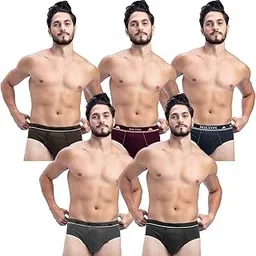 milton ( label) Men Cotton Solid Outer Elastic Brief | Premium Soft Cotton Underwear | Breathable, Skin-Friendly Briefs with Comfort Fit Waistband - Pack of 5-picture-48
