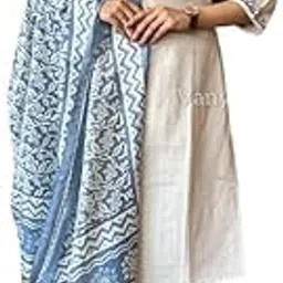 Women's South Cotton Embroidered Kurta with Pant & Dupatta Blue-picture-42