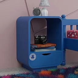 MAMTA HOME FURNITURE Wooden Bedside Table for Kids Room | Wooden Junior Side Table for Bedroom | Bedside Table for Kids Room Furniture | Blue Finish-image-46