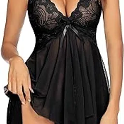 luniva Lingerie for Women Lace Babydoll Sleepwear Outfits for Valentine Honeymoon Nightwear-picture-51
