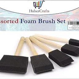 Foam Brush Foam Brushes Paint Sponges Paint Pads Sponge Brush Sponge Paint Brushes for Acrylics Painting Decorating Varnish Staining Wooden Handles 5 Mixed Set (5 Assorted Size Foam Brushes)-picture-30