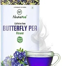 NeutraVed Blue Butterfly Pea Flower Tea 50 gram | Natural Blue, Purple & Pink Herbal Iced Tea | Caffeine-Free Aparajita (Shankhpushpi) for Weight Loss | Reusable Pet Jar- 50g-image-55