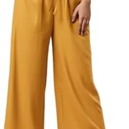 Super Soft Viscose Rayon Flared Palazzo Pant for Women Relaxed Fit Trendy Wide Leg Straight Palazzo Pant Casual Ethnic Wear-image-72
