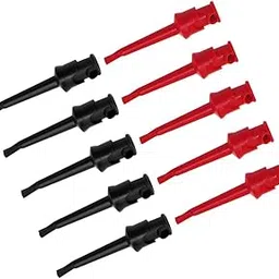 UniQMart 10x Multimeter Part Electrical Testing Hook Clip Grabber Black and Red-picture-29