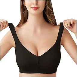 wonder queen Front Open Button Bra for Women Daily Use | Non-Padded, Non-Wired | Sweat Absorbent Seamless Bra | Full Coverage Regular Wear-picture-20