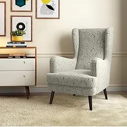 RECTART Wooden Wing Chair with Ottoman | Wingback Chair for Living Room | One Seater Sofa | High Density Foam | Accent Chair for Seating and Home Decor Furniture (Classic, Without Ottoman)-image-9