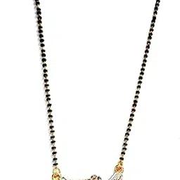 vivaera Beautiful Traditional Golden Plated Zicon Stone Pendent Black Beads Mangalshutra For Woman-picture-33