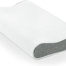 Kuber Industries 21x13x3 Inch Memory Foam Cervical Pillow for Neck Pain and Shoulder Pain | Orthopedic Contour/Cervical Pillow for Spondylitis Neck with Extra Curve Support & Side Back Pain | White-picture-12