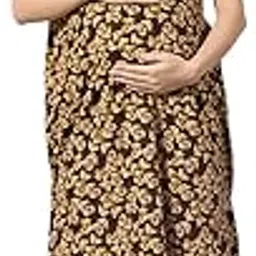momtobe Women's Cotton Printed Feeding Maternity Nighty | Nursing Gown with zips on Both Sides-picture-13