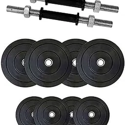 Vaishnavi Fitness Home Gym Set, Home Gym Combo, Rubber Plates 2 KG X 6 PC = 12KG, with Solid Dumbbell Rod,-image-37