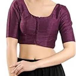 vamas Women's Silk Padded Self Design Half Sleeve Readymade Saree Blouse (X-766.N)-picture-24