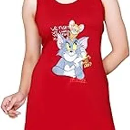 white moon Women Nighty Printed Knee Length Night Dress Sleeveless Night Dresses for Women/Cotton Nighty for Women-picture-27
