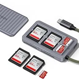 UGREEN SD Card Reader, USB C 3.0 Memory Card Reader, with 2xSD+1xTF, 4 Card Storage Slots, for SD/Micro SD/UHS-I/SDXC/SDHC/TF, OTG, Compatible with iPhone 16, iPad Pro, MacBook Pro/Air-image-1