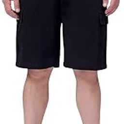 the indian garage co Men Relaxed Fit Solid Mid-Rise Cargo Shorts-picture-35