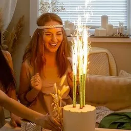 Wanna Party Long Black Sparkly Candle for Birthday Cake Candle Decoration,Cake Toppers-1 Feet Long-picture-64