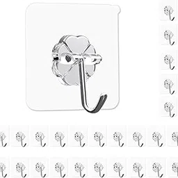 Pack of 20 - Self Adhesive Wall Hooks - Transparent, Waterproof, Sticky Wall Hooks for Keys, Bathroom, Shower, Outdoor, Kitchen, Door, Home Improvement and Utility - Jaay Commerce-picture-43