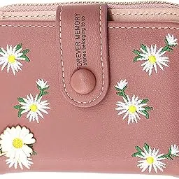 syga Women's Short Zipper Buckle Personalized Wallet Coin & Card Purse(Flower Pink)-picture-11