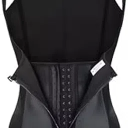 Corset Back Shoulder Strap Waist Trainer Slimming Belt Women Zipper Hook Body Shaper Waist Cincher Slimming Shaper Black image 1