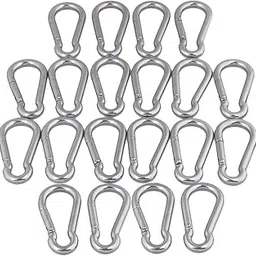 CNBTR M8 80mm 304 Stainless Steel Multifunctional Spring Snap Hook Quick Link Lock Ring Carabiner Set of 20-picture-22