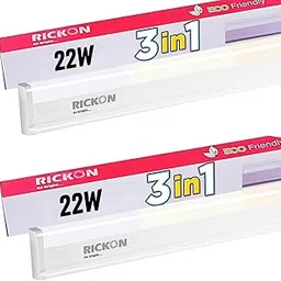 RICKON Triglow 3 in 1 LED Tube Light 22 Watt - Adjustable Color Options for Warm, Cool, and Daylight - Energy-Efficient, Long-Lasting Tube Light for Home and Office - Pack of 2-image-62