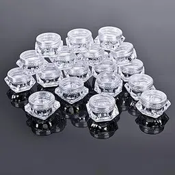 BH PLAST 5Gm Diamond Acrylic Cosmetic Cream Containers, Jars With White Cap, For Creams, Balms, Face Scrub, Body Cream (5)-picture-25