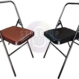 Streetup India® Iyengar Yoga Chair with Leather Seat Backless/Meditation Chair for Yoga (Brown & Black Combo)-picture-46