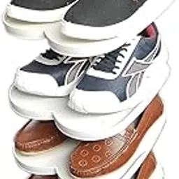 GTC® Shoe Rack Foldable Storage Organizer for Home and Office Open Type (129) (White)-picture-42