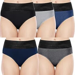 Women Cotton Regular Tummy Tucker Panties/Hipster (Pack of 5)-image-15