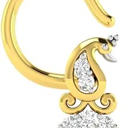 18KT Yellow Gold and Diamond Nose Ring for Women-image-84