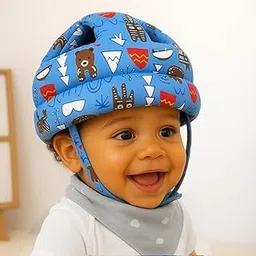 Baby Infant Toddler Helmet Safety Head Cushion Bumper Bonnet Adjustable Protective Star Printed Cap Child Safety Headguard Helmet for Kids (Blue)-picture-17