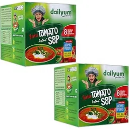 Dailyum Jain Instant Tomato Soup| 8 Single Serve Sachets | Just Boil-Stir-Sip | 12g Each Sip-A-Soup| Natural | No MSG | Pack of 2 Box | Travel friendly-picture-17