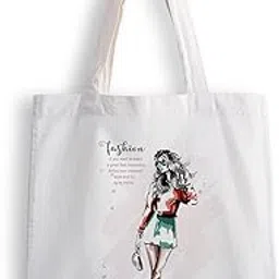 ashvah Canvas Tote Bags for Women, College Bag for Girls, Tote Bag for Shopping, Travel & Beach Bags for Women - Girl Fashion - D No - 084-picture-13