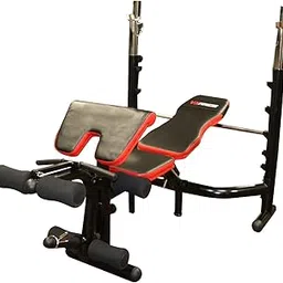 Viva Fitness VX-3600 Decline Olympic Weight Bench, (120 kg, RED, BLACK, CHROME)-image-8