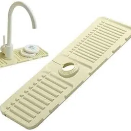 SIMESTICH Silicone Sink Drainer Pad Faucet Mat – Non-Slip Soap Holder, Sink Splash Guard, Drip Catcher & Absorbent Mat for Kitchen Sink & Bathroom Wash Basin (Multicolor)-picture-28