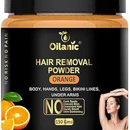 Oilanic Orange Hair Removal Powder for Women and Men (Pack of 1, 150gram)|Powder for Hair Remove Helps Remove Unwanted Hair Removal Powder for Underarms, Legs and Body|-image-0