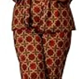 vivika Women's Cotton Ajrakh Print 3-Piece Blazer Coord Set |Ethnic Co-ord Set with Inner & Pants | Summer Cotton Blazer Suit for Women | Festive Office Wear_XS-picture-35