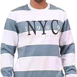 cantabil Sweatshirt for Men | Winter Wear Poly Cotton Fabric Pull-On Closure Round Neck Regular Fit Striped Pattern (P_MSWS00260)-picture-23