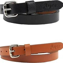 flyer Women's Leather belt for Women/Girls Formal/Casual (Colour - Brown/Black/Tan) Buckle Adjustable Size Genuine Leather Pack of 2 (B014) 2 Years Warranty-picture-10