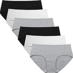 LOURYN KOULYN® Women Cotton Lycra Panty Underwear for Womens Underwear Soft Cotton Hipster Panties Breathable Briefs Pack (Pack of 6) (Multicolour)-picture-14
