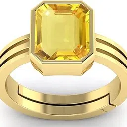 sirdaksh 8.25 Ratti/7.25 Carat Natural Yellow Sapphire/Pukhraj Gemstone Gold Plated Ring For Women And Men (YOL-GD-63_Baz)-picture-10