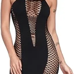 ssoshhub Lingerie Lovely Deep V Neck Teddy Babydoll Mesh Nightwear for Women Mesh Badydoll Fishnets Dresses See Through Lingerie Chemise Bodysuit One Piece-picture-45