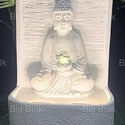Big Bulk Buddha Fountain for Living Room Home Decor Garden Decoration and Drawing Room Indoor Outdoor (White)-image-55