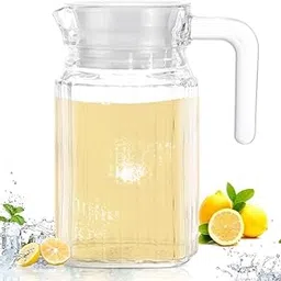 Keystone Glass Pitcher with Lid Fridge jug with Handle Glass Water jug Practical Juice Containers Easy to Use Milk Jug Iced Tea, Cocktails, Water (Small JUG 500 ML)-picture-45