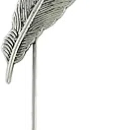 fure Silver and Rhodium Feather Lapel Pin for Men and Women-picture-16
