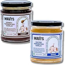 MAVI's Combo Pack of 2 | Fermented Garlic | Water Fermented & Honey Fermented Garlic | Organic Garlic Pods & Wild Raw Honey | Long Ferment | No Preservatives, Artificial Flavour or Colour |200g each-picture-27